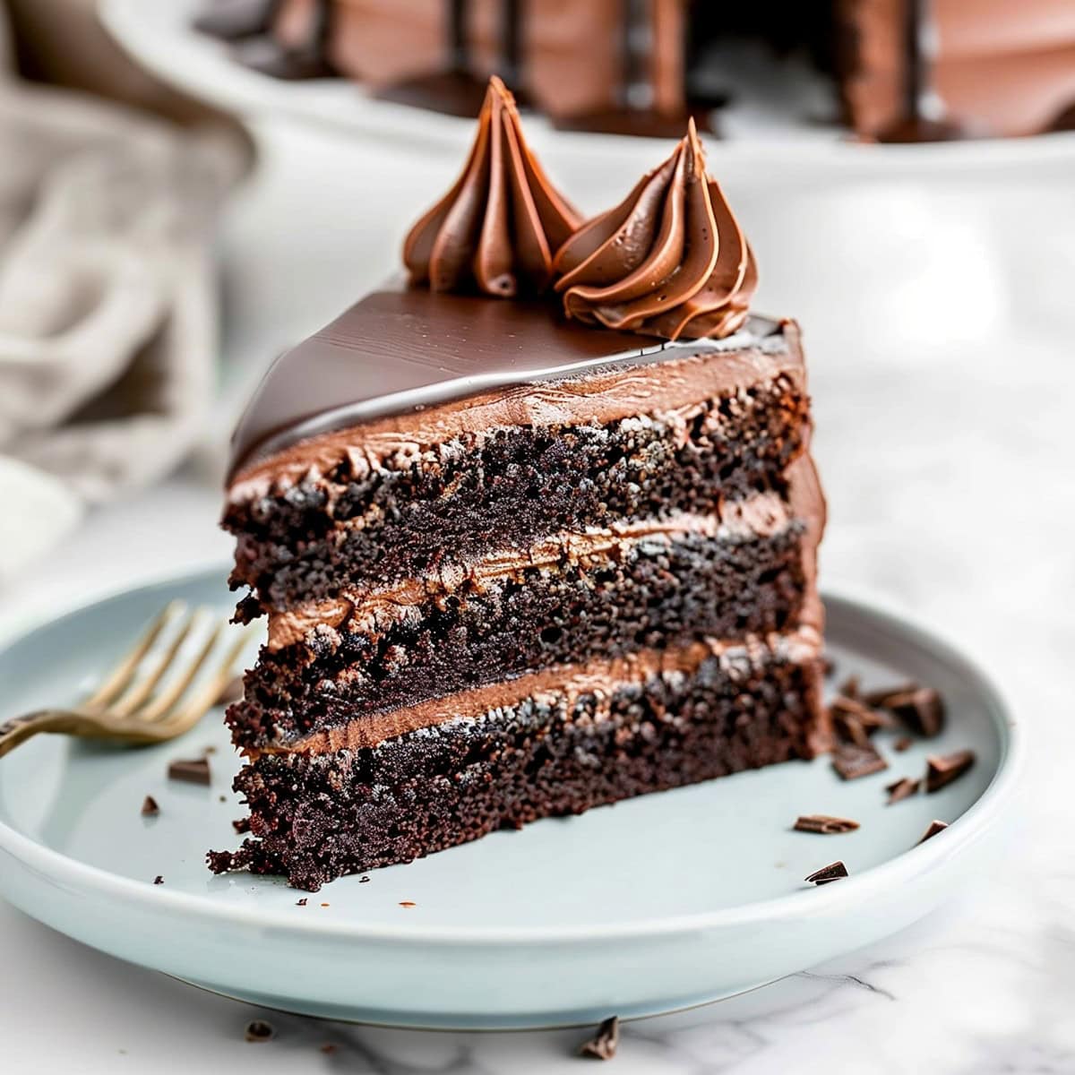 Chocolate cake slice